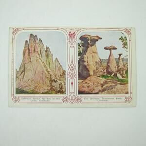 Postcard Colorado Gateway Rocks Garden of the Gods Quakers Monument Park Antique